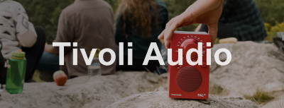 Tivoli audio speaker on rock